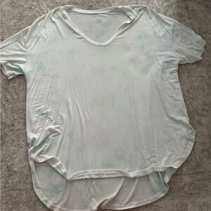 American Eagle Outfitters White w/ Blue Tie Dye Short Sleeve Tee